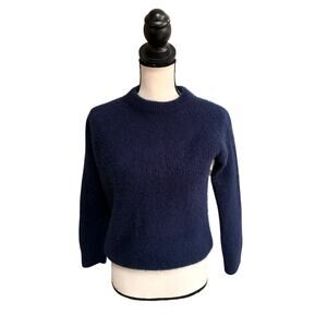 Quince Thick Knit Cashmere Sweater Womens Small Navy Crewneck Cozy